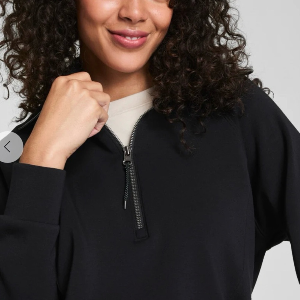 SPANX Classic Black Zip-Up Top